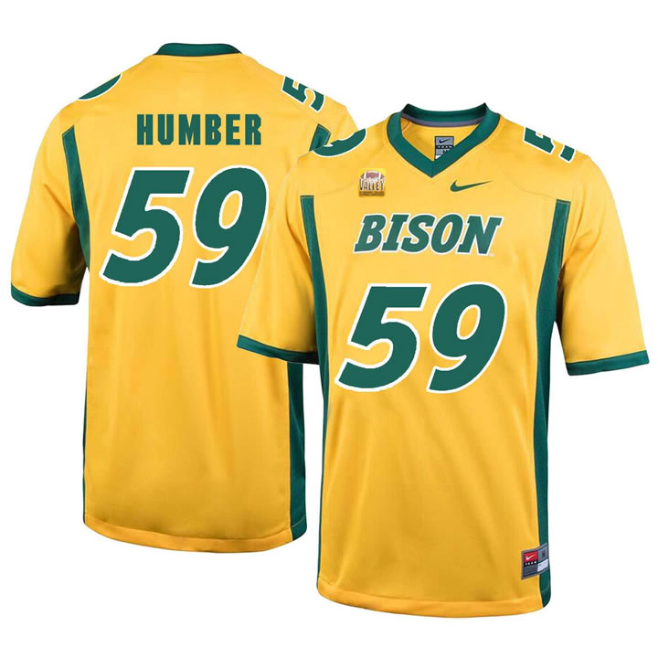 North Dakota State Bison #59 Ramon Humber Gold College Football Jersey